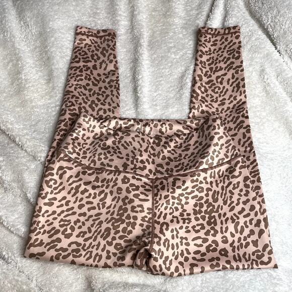 Tan Lines Sport by Sivan Ayla Leopard Print High Waist Leggings Women's Size L - Picture 3 of 5